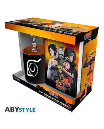 Abystyle Naruto Shippuden Gift Set Mug   Keyring Pvc   Notebook Naruto Gaveæske