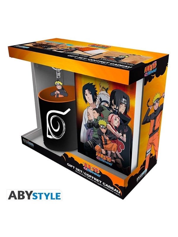 Abystyle Naruto Shippuden Gift Set Mug Keyring Pvc Notebook Naruto Gaveæske