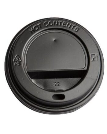 Drikkelåg Plast Sort ø90xh20mm Til Kaffebæger 100 Stk