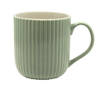 Krus Med Hank Riflet Grøn Str 10 Cm 350 Ml