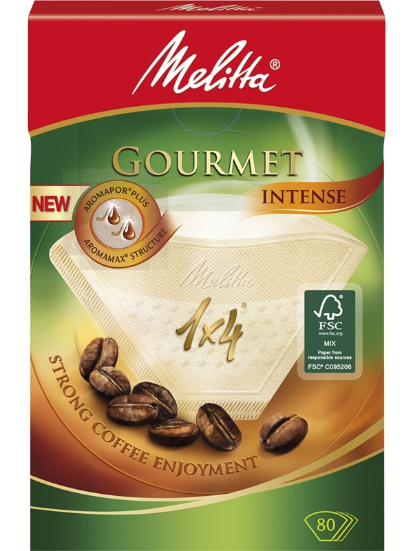Melitta Kaffefilter Gourmet Intense 1x4 Hvid 80 Stk