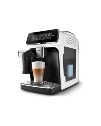 Philips 3300 Series Ep3343 Automatic Coffee Machine With Milk Frother 15 Bar White Shiny Black