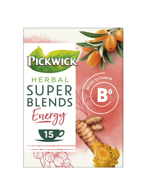 Pickwick Super Blend Energy Tea Lemongrass Rooibos And Turmeric 15 Pcs