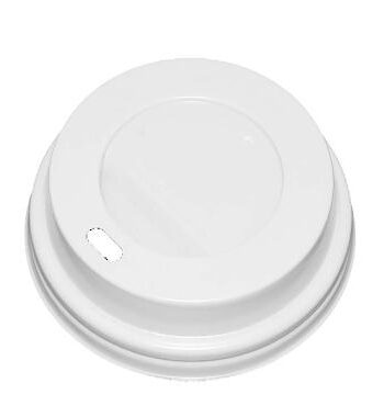 Plastlåg ø80 Mm Hvid Bionedbrydeligt Til Kaffebæger 100 Stk