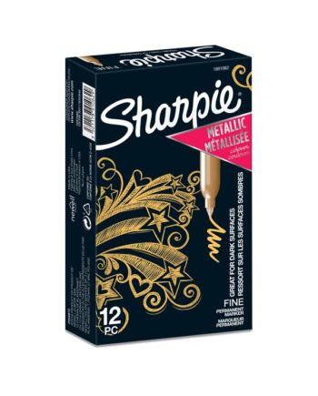 Sharpie Metallic Permanent Markers   Fin Spids   Guld   12 Styk
