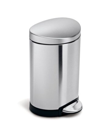 Simplehuman 6l Halvrund Pedalspand  Børstet Rustfrit Stål