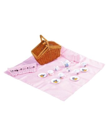 Small Foot Wooden Picnic Basket With Tableware Romantic 30 Pcs