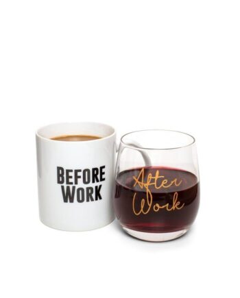 Thumbs Up  Before Work After Work Mug  Amp  Wine Mug  Amp  Glass Set